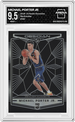 Michael Porter Jr. from the 2018-19 Panini Chronicles set graded by Arena Club and given an overall grade of 9.5.