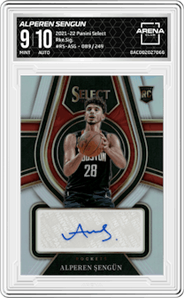 Alperen Sengun from the 2021-22 Panini Select set graded by Arena Club and given an overall grade of 9.