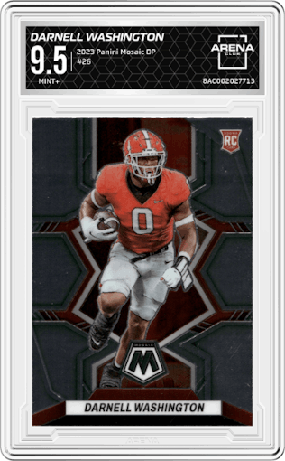 Darnell Washington from the 2023 Panini Mosaic Draft Picks set graded by Arena Club and given an overall grade of 9.5.