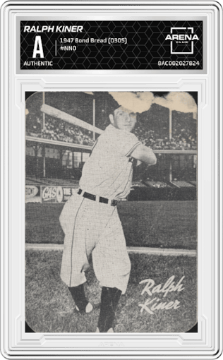 Ralph Kiner from the 1947 Bond Bread (D305) set graded by Arena Club.