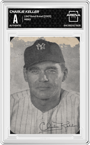 Charlie Keller from the 1947 Bond Bread (D305) set graded by Arena Club.