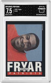 Irving Fryar from the 1985 Topps set graded by Arena Club and given an overall grade of 7.5.