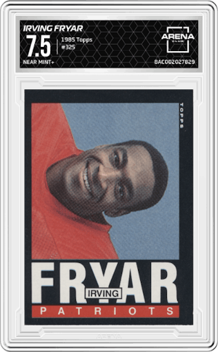 Irving Fryar from the 1985 Topps set graded by Arena Club and given an overall grade of 7.5.
