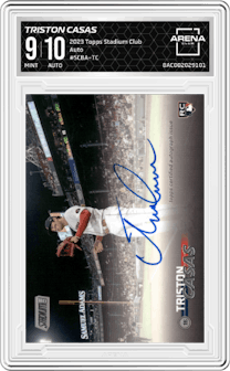 Triston Casas from the 2023 Topps Stadium Club set graded by Arena Club and given an overall grade of 9.