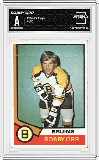 Bobby Orr from the 1974-75 Topps set graded by Arena Club.