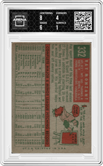 Ray Monzant from the 1959 Topps set graded by Arena Club.
