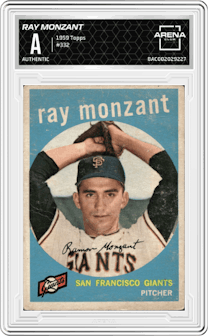 Ray Monzant from the 1959 Topps set graded by Arena Club.