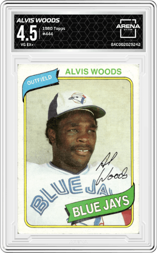 Alvis Woods from the 1980 Topps set graded by Arena Club and given an overall grade of 4.5.