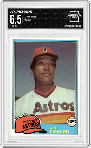 J.R. Richard from the 1981 Topps set graded by Arena Club and given an overall grade of 6.5.