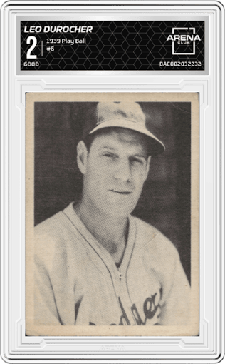 Leo Durocher from the 1939 Play Ball set graded by Arena Club and given an overall grade of 2.