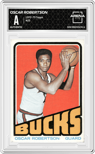 Oscar Robertson from the 1972-73 Topps Basketball set graded by Arena Club.
