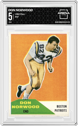 Don Norwood from the 1960 Fleer set graded by Arena Club and given an overall grade of 5.