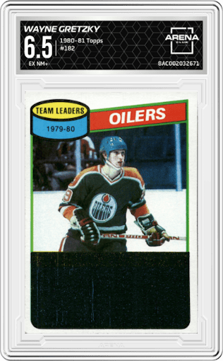 Wayne Gretzky from the 1980-81 Topps set graded by Arena Club and given an overall grade of 6.5.