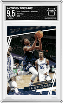 Anthony Edwards from the 2020-21 Panini Chronicles set graded by Arena Club and given an overall grade of 9.5.
