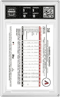 Gabriel Moreno from the 2024 Topps  set graded by Arena Club and given an overall grade of 9.5.