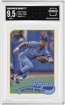 George Brett from the 2024 Topps  set graded by Arena Club and given an overall grade of 9.5.