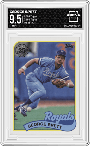 George Brett from the 2024 Topps  set graded by Arena Club and given an overall grade of 9.5.