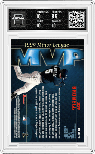 Jeff Bagwell from the 1998 Bowman set graded by Arena Club and given an overall grade of 9.