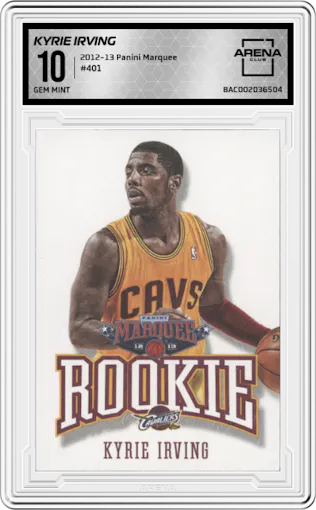 Kyrie Irving from the 2012-13 Panini Marquee  set graded by Arena Club and given an overall grade of 10.