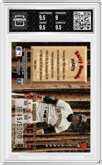 Barry Bonds from the 1995 Leaf Limited set graded by Arena Club and given an overall grade of 9.5.