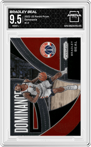 Bradley Beal from the 2021-22 Panini Prizm  set graded by Arena Club and given an overall grade of 9.5.