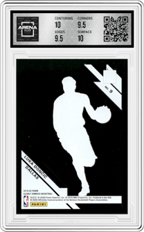 Luka Doncic from the 2019-20 Panini Clearly Donruss set graded by Arena Club and given an overall grade of 10.