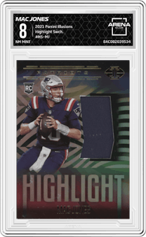 Mac Jones from the 2021 Panini Illusions set graded by Arena Club and given an overall grade of 8.