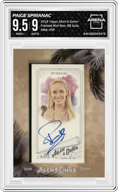 2018 Topps Allen & Ginter Framed Mini Non-BB Auto Paige Spiranac #MA-PSP ARENA CLUB 9.5