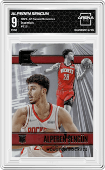 Alperen Sengun from the 2021-22 Panini Chronicles set graded by Arena Club and given an overall grade of 9.