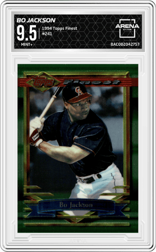 Bo Jackson from the 1994 Topps Finest set graded by Arena Club and given an overall grade of 9.5.