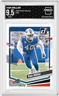 Von Miller from the 2023 Panini Donruss set graded by Arena Club and given an overall grade of 9.5.