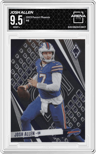 Josh Allen from the 2023 Panini Phoenix set graded by Arena Club and given an overall grade of 9.5.
