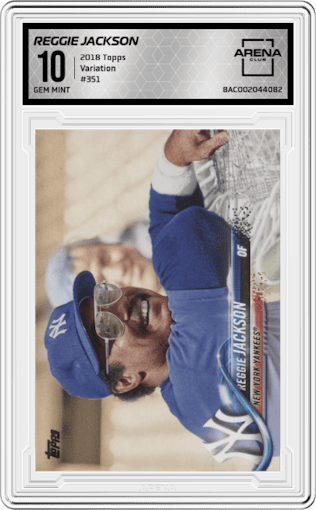 Reggie Jackson from the 2018 Topps Series 2 set graded by Arena Club and given an overall grade of 10.