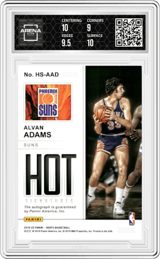 Alvan Adams from the 2019-20 Panini NBA Hoops set graded by Arena Club and given an overall grade of 9.5.