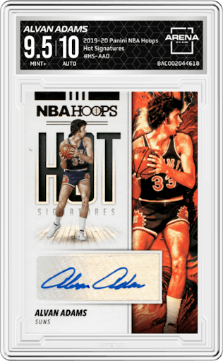 Alvan Adams from the 2019-20 Panini NBA Hoops set graded by Arena Club and given an overall grade of 9.5.
