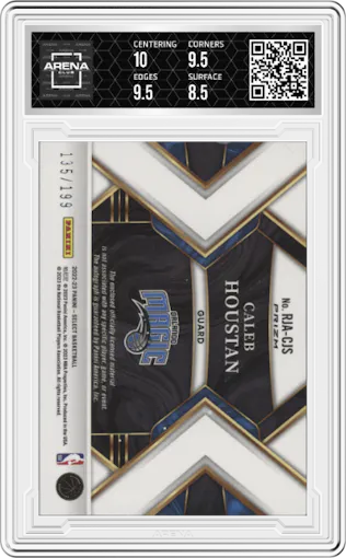 Caleb Houstan from the 2022-23 Panini Select set graded by Arena Club and given an overall grade of 9.