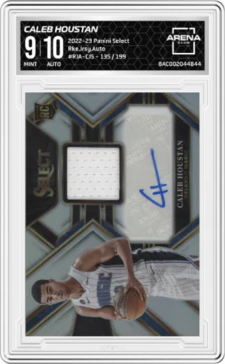 Caleb Houstan from the 2022-23 Panini Select set graded by Arena Club and given an overall grade of 9.