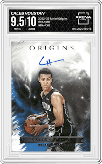 Caleb Houstan from the 2022-23 Panini Origins set graded by Arena Club and given an overall grade of 9.5.