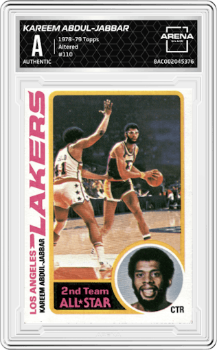 Kareem Abdul-Jabbar  from the 1978-79 Topps set featuring a Altered parallel graded by Arena Club.