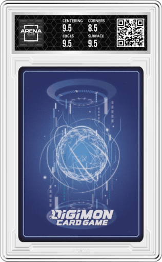 Leopardmon from the 2023 Digimon set graded by Arena Club and given an overall grade of 9.