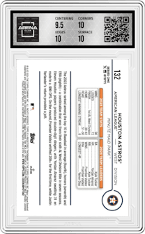 Houston Astros from the 2024 Topps  set graded by Arena Club and given an overall grade of 10.