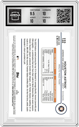 Houston Astros from the 2024 Topps  set graded by Arena Club and given an overall grade of 10.