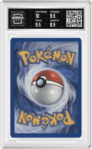 Entei from the 2001 Pokemon set graded by Arena Club and given an overall grade of 9.