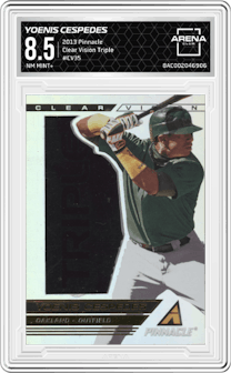 Yoenis Cespedes from the 2013 Pinnacle set graded by Arena Club and given an overall grade of 8.5.