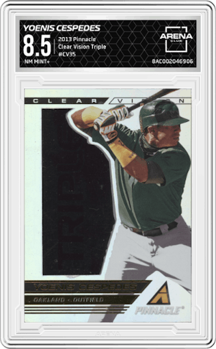 Yoenis Cespedes from the 2013 Pinnacle set graded by Arena Club and given an overall grade of 8.5.