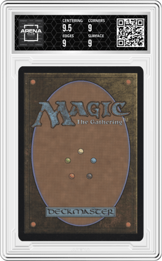 Three Dog, Galaxy News DJ from the 2024 Magic-Gathering set featuring a Surge Foil Rare parallel graded by Arena Club and given an overall grade of 9.