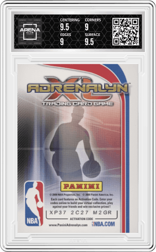 Stephen Curry from the 2009-10 Panini Adrenalyn XL set graded by Arena Club and given an overall grade of 9.5.