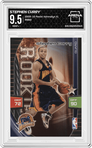 Stephen Curry from the 2009-10 Panini Adrenalyn XL set graded by Arena Club and given an overall grade of 9.5.