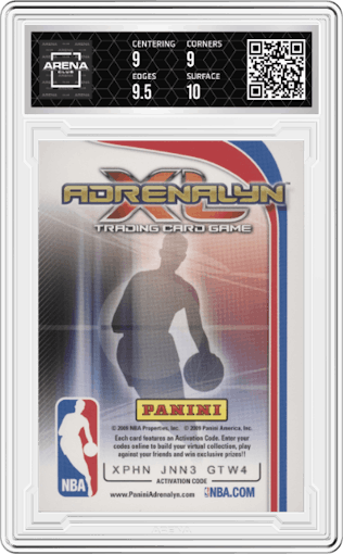 Stephen Curry from the 2009-10 Panini Adrenalyn XL set graded by Arena Club and given an overall grade of 9.5.