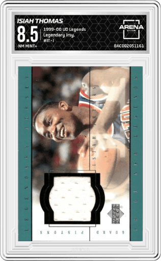 Isiah Thomas from the 1999-00 Upper Deck Legends set graded by Arena Club and given an overall grade of 8.5.